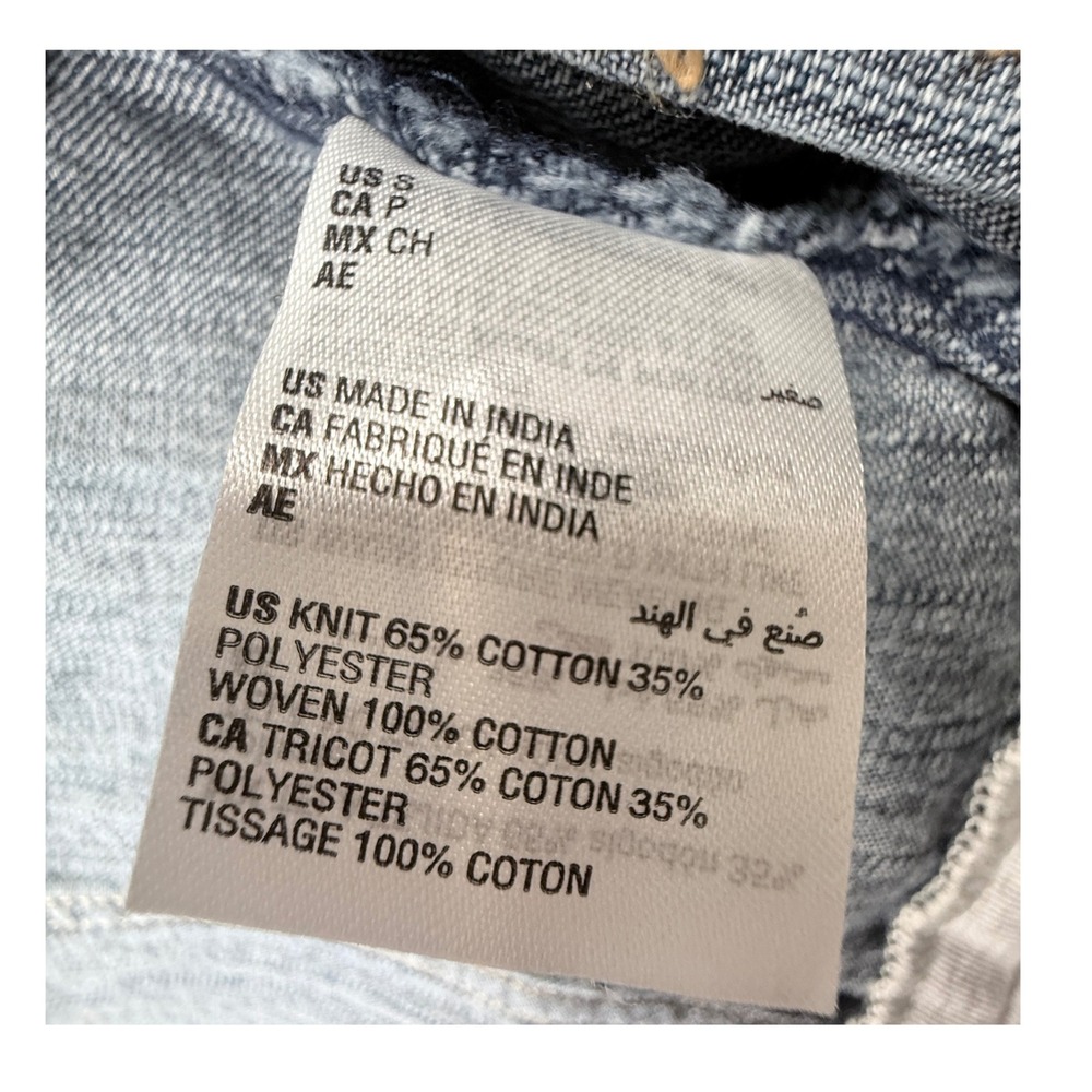 Sun + Stone Denim Jacket Men Small Blue Hooded Tsunami Wash New - Picture 7 of 9